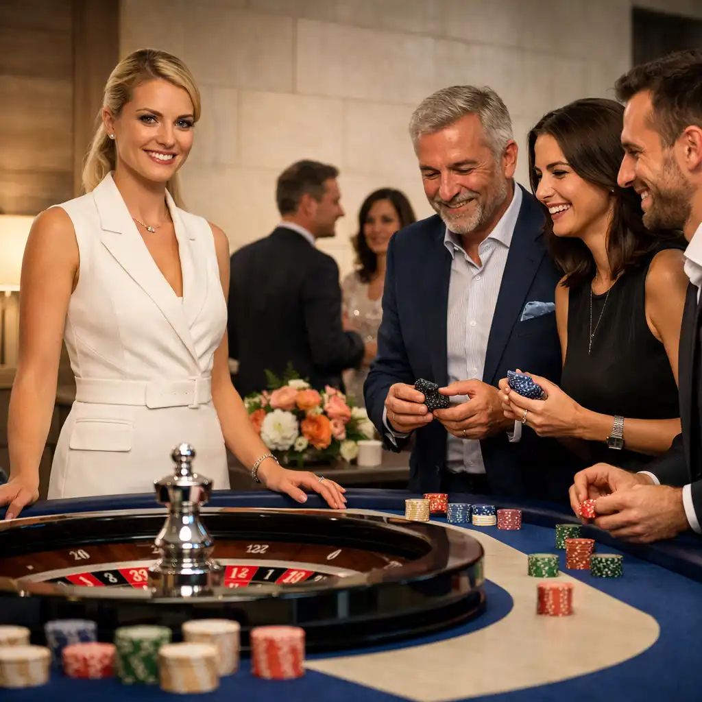 Host vezette társas asztali program elegáns rendezvényen